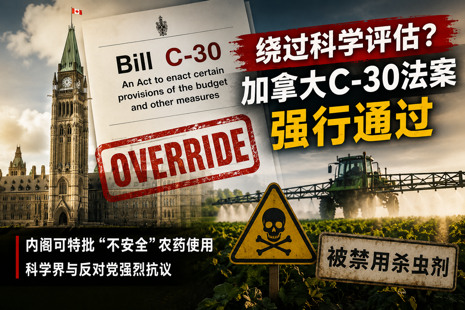 绕过科学评估？加拿大C-30法案强行通过，卡尼内阁获权特批“禁用杀虫剂”